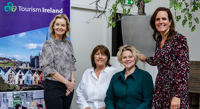 Helen Murphy, Jameson Distillery Midleton; Caitriona Butler, Irish Ferries; Karen van der Horst, Tourism Ireland; and Chantal Adamski, de Jong Intra Vakanties, at Tourism Ireland’s B2B workshop in Amersfoort (near Amsterdam).