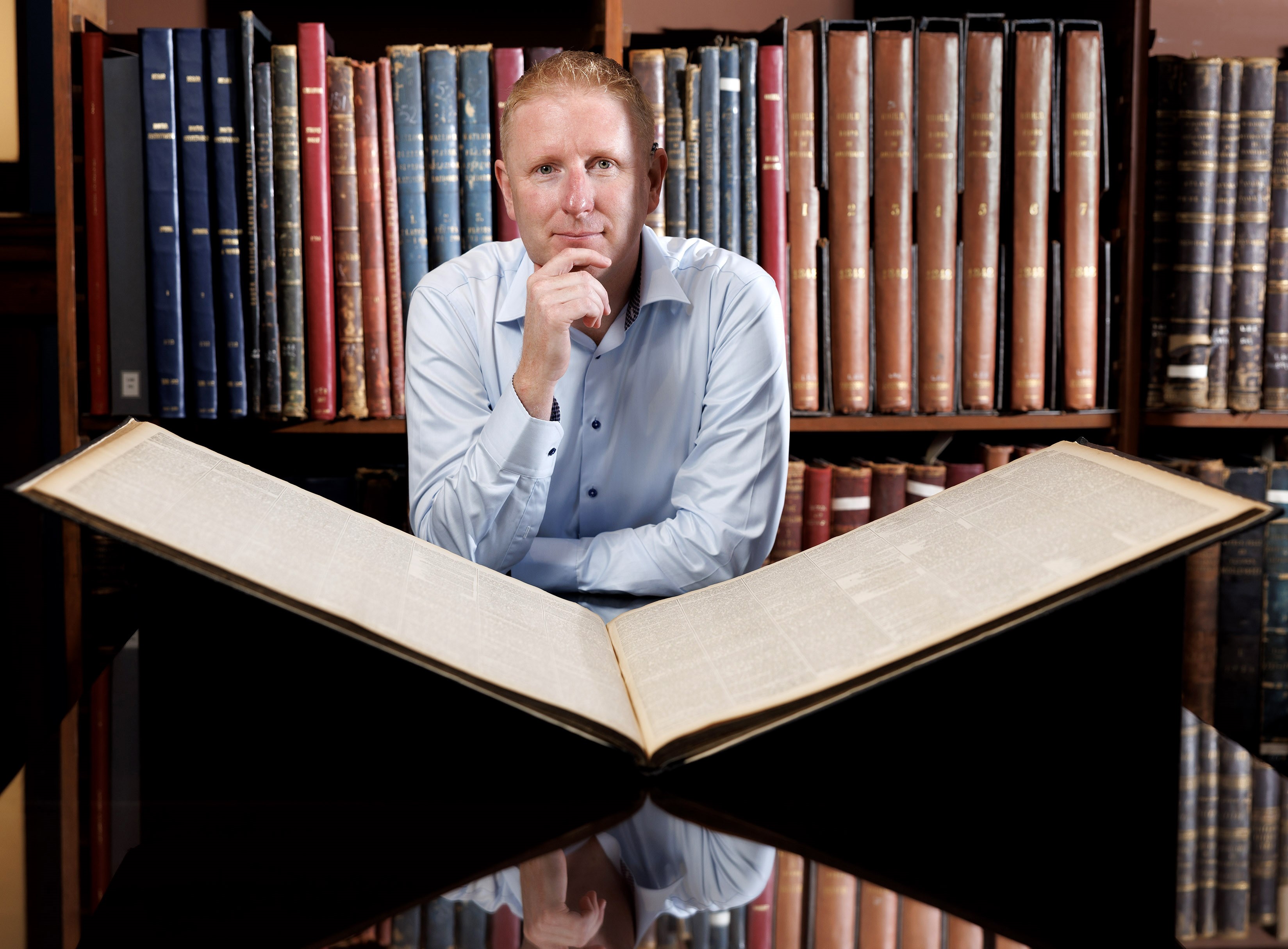 Brian Cleary dans la bibliothèque nationale d'irlande